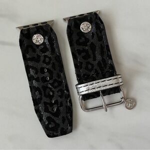 Spark*l Black Luxe Large Leopard Noir Sivella Apple Watch Band - Size 1, 38-41mm